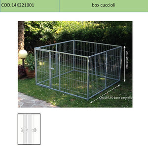 Box recinto per cuccioli in rete con zincatura a caldo dimensioni 200x200xh120 cm