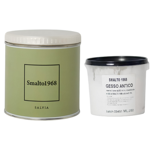 Smalto1968 base acqua gesso antico shabby chic finitura opaca multicolore l 0.5 *** colore- salvia, confezione 1