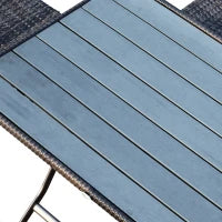 Set Tavolo e Sedie da Giardino 7pz Tavolo da Giardino con 6 Sedie Pieghevoli Mobili da Esterno Polyrattan