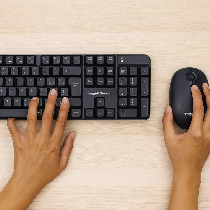 Mach power kit tastiera e mouse wireless full size 1600dpi nero