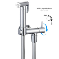 Idroscopino wc doccetta ottone portatile shutoff monogetto con leva ogomondo kit *** finitura- cromato tondo, confezi...