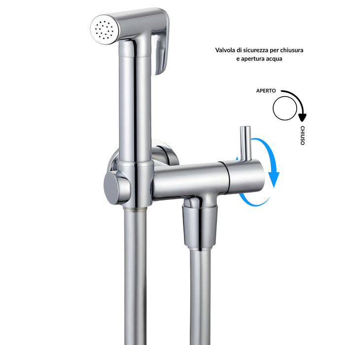 Idroscopino wc doccetta ottone portatile shutoff monogetto con leva ogomondo kit *** finitura- cromato tondo, confezi...