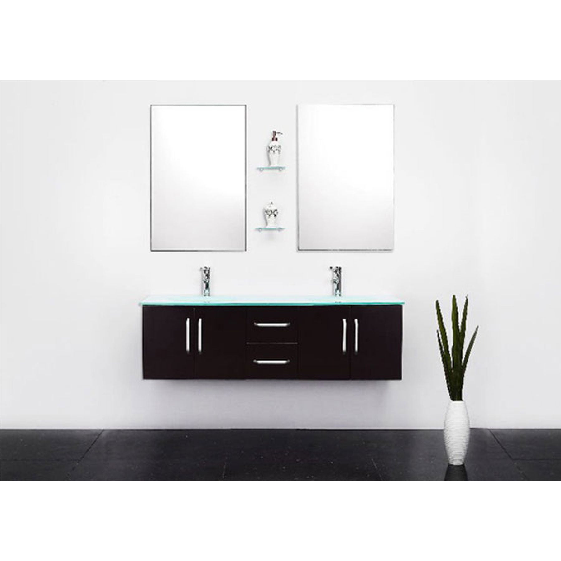 Mobile Bagno Nero 151 cm Lavabo Incluso – Ice