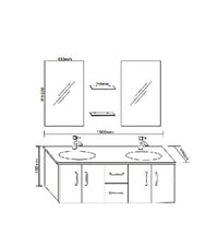 Mobile Bagno Bianco 151 cm Lavabo Incluso – White Ice