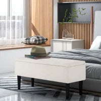 Panca in Stile Vintage, Panca per Scarpe, Spazio di Archiviazione Nascosto, Effetto Cachemire, Beige e Nero