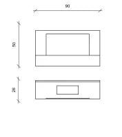 E-STYLO Biocamino da parete moderno, ideale per scaldare e arredare con stile gli ambienti domestici, 26cm X 90cm H. 50cm