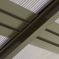 Gazebo da Giardino con Tetto in Policarbonato e Struttura in Alluminio, 3x3m, Caffè