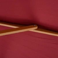 Ombrellone da Giardino 3x2.5 con Palo in Legno e 8 Stecche e Copertura in Poliestere Rosso Scuro