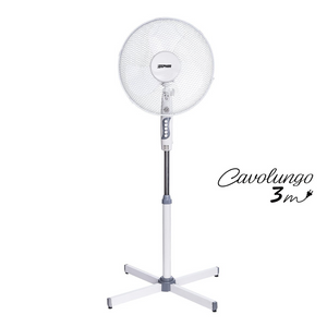 Zephir ventilatore a piantana base a croce timer autospegnimento 45w pala 40 cm