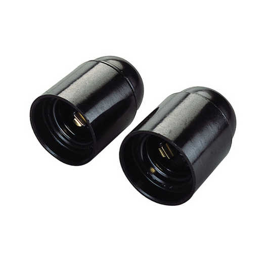 Portalampada camicia liscia attacco e27 plastica ip20 blister 2 pezzi *** colore nero, confezione 1