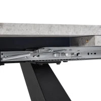 Tavolo da pranzo allungabile, per soggiorno e studio, 159×74×77 cm, Nero e Grigio