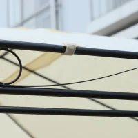 Gazebo da Giardino 4x3m con 6 Pareti Rimovibili in Poliestere Anti UV, Crema