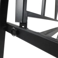 Panchina da Giardino da 2 Posti con Pergolato, in Metallo, 115 x 59 x 203 cm, Nero