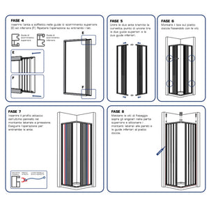 Box doccia angolo soffietto bianco carmen ac altezza cm 185 pvc e maniglia *** misure 100x100 cm, confezione 1
