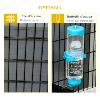 Conigliera in Legno con Casetta e Area Aperta per 1 Coniglio, 90x53x50cm, Grigio Scuro