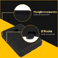 Base Ombrellone Giardino Riempibile con Acqua e Sabbia 70-90 kg, Ruote e Maniglia in HDPE, 80x60 cm, Nero