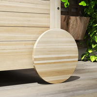 Baule Cassapanca da Esterno 110x50x50 cm a 2 Ruote con Telo Interno in Legno di Abete