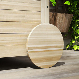 Baule Cassapanca da Esterno 110x50x50 cm a 2 Ruote con Telo Interno in Legno di Abete