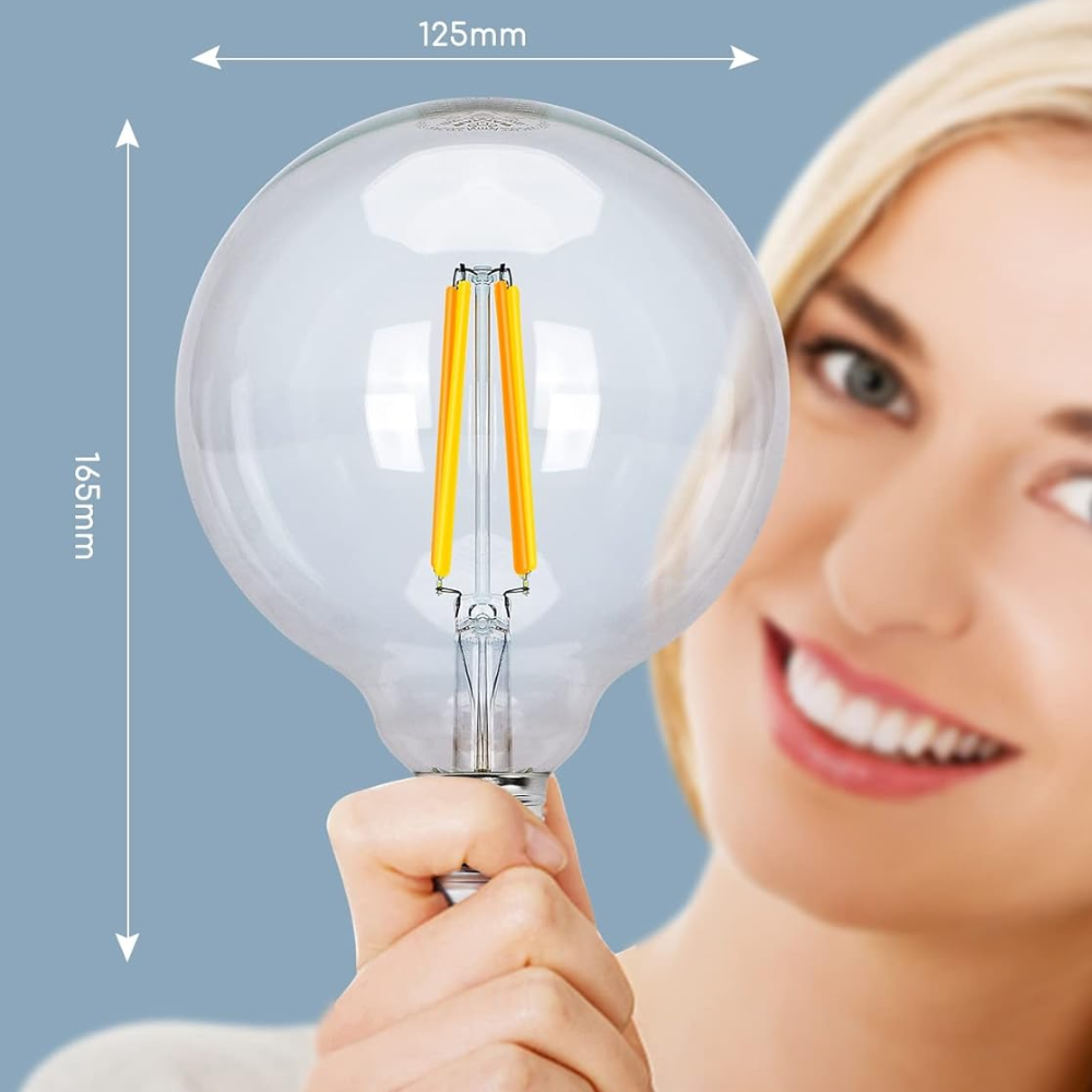 Optonica lampadina a filamento led attacco e27 g125 300° ac175-265v *** temperatura colore lampada 4500k bianco natu...