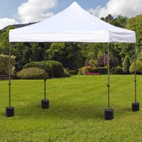Set di 4 Pesi Rotondi per il Fissaggio per Gazebo Tendone Tenda Ø 25 x 6H cm HDPE Nero