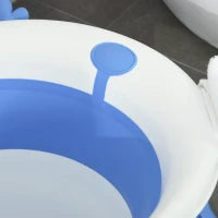Vaschetta Bagnetto Pieghevole per Bambini 0-3 Anni con Indicatore di Temperatura e Cuscino, 81.5x50.5x23.5 cm, Blu