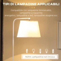 Lampada da Terra Moderna con Tavolino a 2 Livelli per Soggiorno e Camera da Letto, 43L x 39.5P x 162A cm