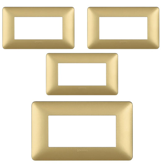 Bticino matix placca 4 posti tecnopolimero colorata am4804 pezzi 4 *** colore oro gold, confezione 1
