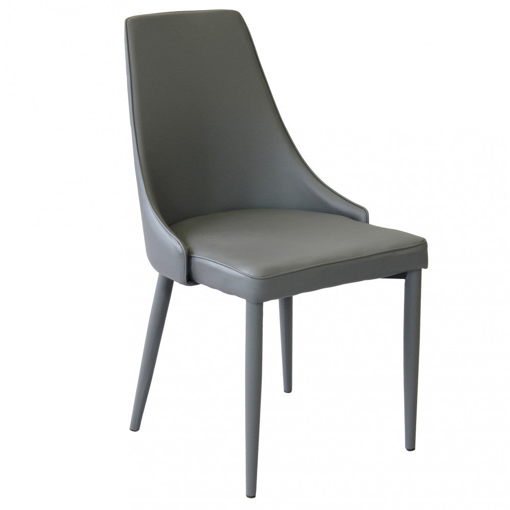 SEDIA ECOPELLE GRIGIO CHIARO CAMILLE