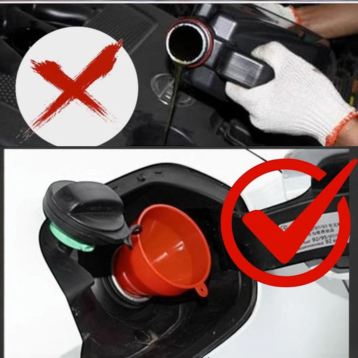 Imbuto Universale Auto Moto con Beccuccio Lungo Flessibile Benzina Olio Acqua