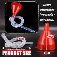 Imbuto Universale Auto Moto con Beccuccio Lungo Flessibile Benzina Olio Acqua