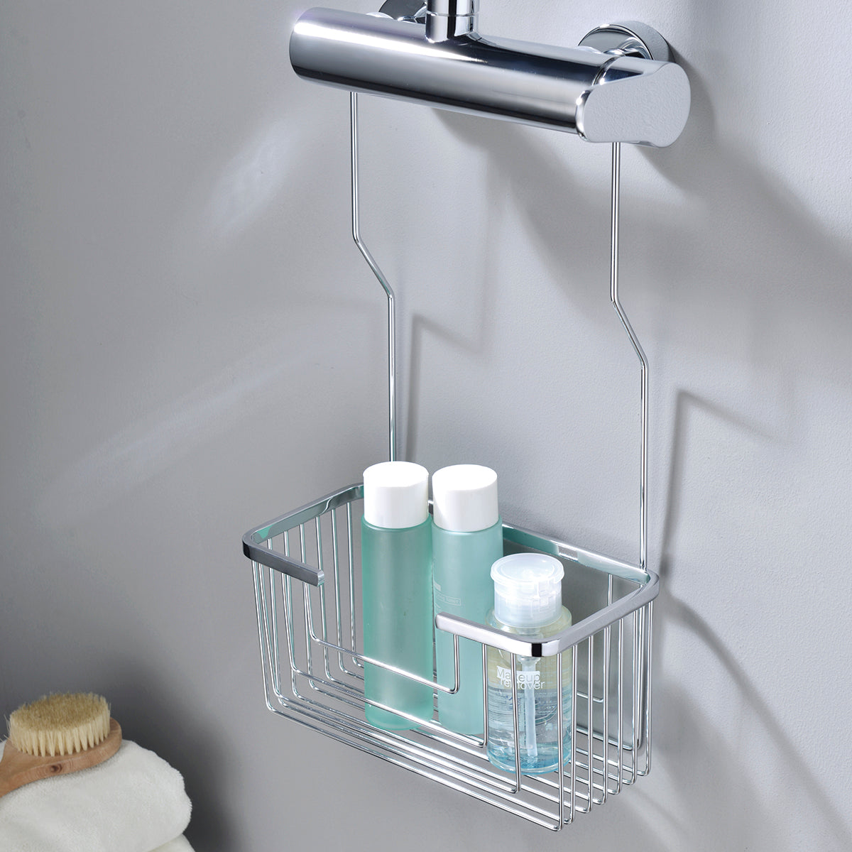 IMEX Portasapone a griglia da appendere ai rubinetti in acciaio e ottone grigio resistente e cromato per bagno e cucina Imex-ADG003