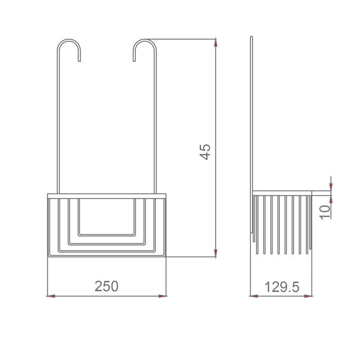 IMEX Portasapone a griglia da appendere ai rubinetti in acciaio e ottone grigio resistente e cromato per bagno e cucina Imex-ADG003