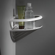 IMEX Distributore di sapone ad angolo in acciaio inox S304 e ottone bianco opaco per bagno e cucina Portasapone modello DHANU Imex-ADH010-BL