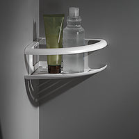 IMEX Distributore di sapone ad angolo in acciaio inox S304 e ottone bianco opaco per bagno e cucina Portasapone modello DHANU Imex-ADH010-BL