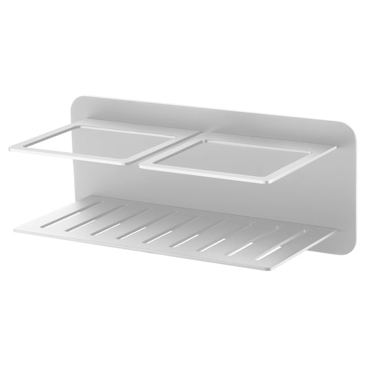 IMEX Portasapone frontale in acciaio inox S304 e ottone con finitura bianco opaco per bagno resistente a umidita e corrosione design funzionale compatto modello Imex-ADI011-BL