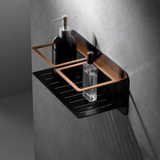 IMEX Portasapone frontale in acciaio inox S304 e ottone finitura combinata nero e oro rosa modello IMAN Imex-ADI011-NOR