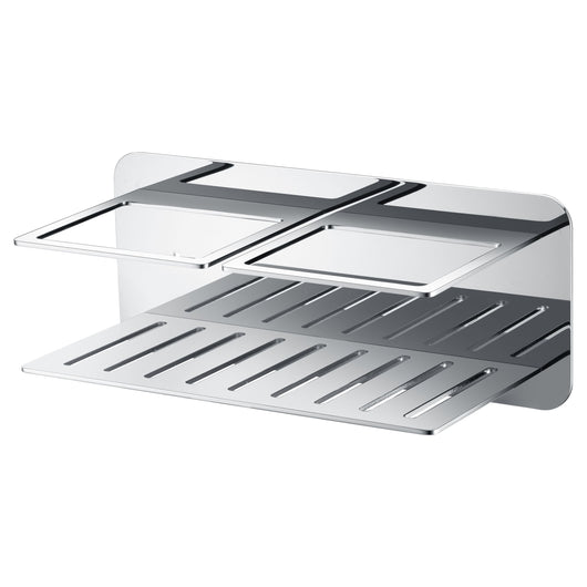 IMEX Portasapone frontale in acciaio inox S304 e ottone finitura cromata colore grigio per montaggio a parete modello IMAN Imex-ADI011