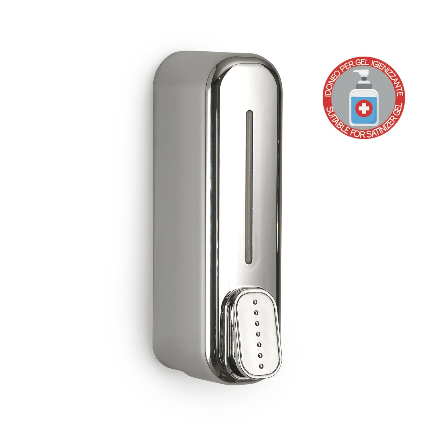 IMEX Distributore di sapone inox in PVCABS capacita 350ml installazione a parete con fissaggio a vite modello Imex-ADJ013