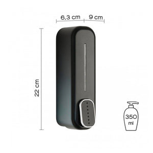 IMEX Distributore di sapone inox in PVCABS capacita 350ml installazione a parete con fissaggio a vite modello Imex-ADJ013