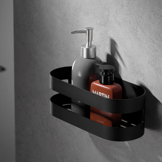 IMEX portasapone frontale modello NIRMALA in acciaio inox s.304 e ottone finitura nero opaco, design funzionale e resistente Imex-ADL012-NG