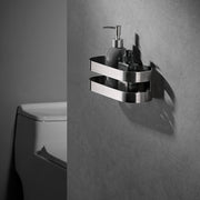 IMEX Portasapone frontale in acciaio S.304 e ottone con finitura nichel spazzolato, modello NIRMALA, codice Imex-ADL012-NQ
