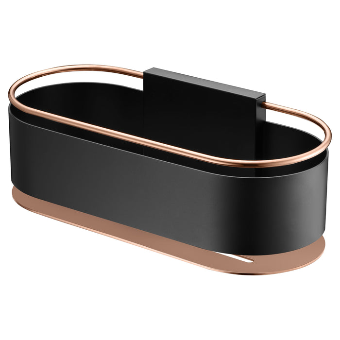 IMEX Portasapone frontale in acciaio inox S.304 e ottone finitura nero e oro rosa modello ANGA cod. Imex-ADN008-NOR