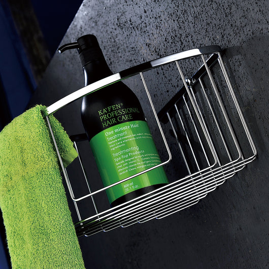 IMEX Portasapone angolare in Acciaio e Ottone con finitura cromata per montaggio ad angolo bagno cucina resistente Imex-ADR001