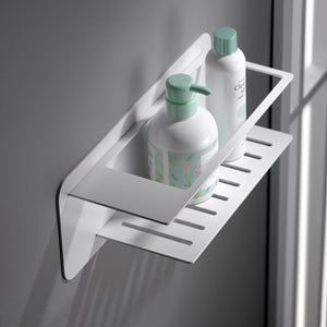 IMEX Portasapone frontale in acciaio inox S.304 e ottone finitura bianco opaco, design compatto e resistente per bagno moderno modello Bethari Imex-ADT009-BL