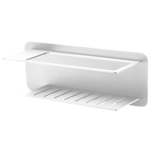 IMEX Portasapone frontale in acciaio inox S.304 e ottone finitura bianco opaco, design compatto e resistente per bagno moderno modello Bethari Imex-ADT009-BL