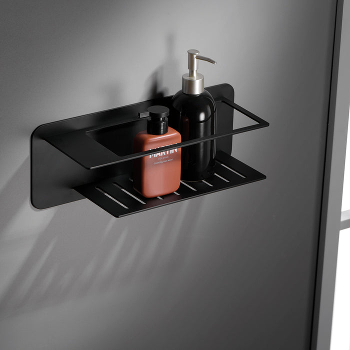 IMEX Portasapone frontale in acciaio inox 304 e ottone, finitura nero opaco, resistente alla corrosione, design funzionale, modello BETHARI Imex-ADT009-NG