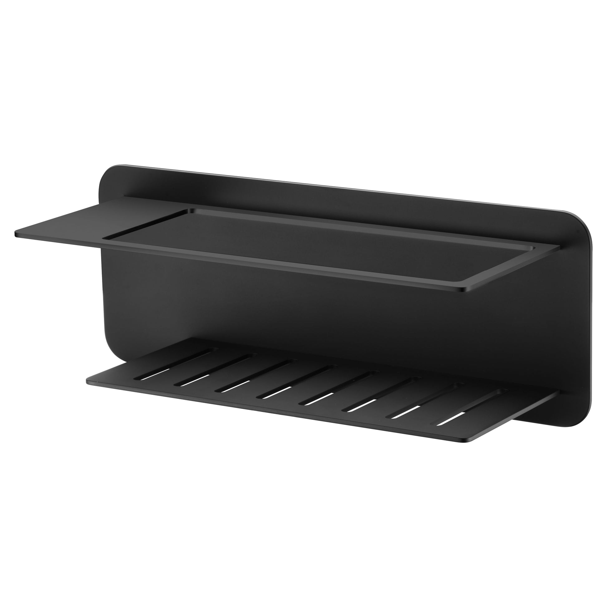 IMEX Portasapone frontale in acciaio inox 304 e ottone, finitura nero opaco, resistente alla corrosione, design funzionale, modello BETHARI Imex-ADT009-NG