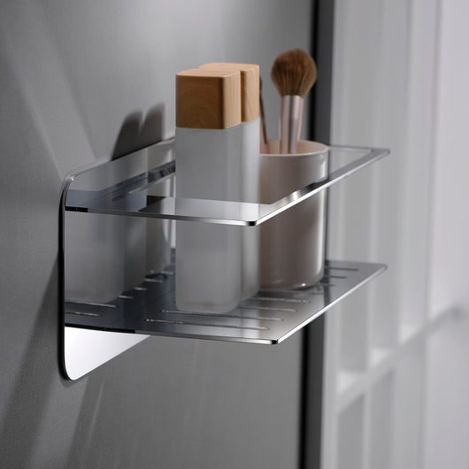 IMEX Portasapone frontale in Acciaio inox S.304 e Ottone finitura cromata, design compatto per bagno e cucina, resistente alla corrosione, modello BETHARI Imex-ADT009