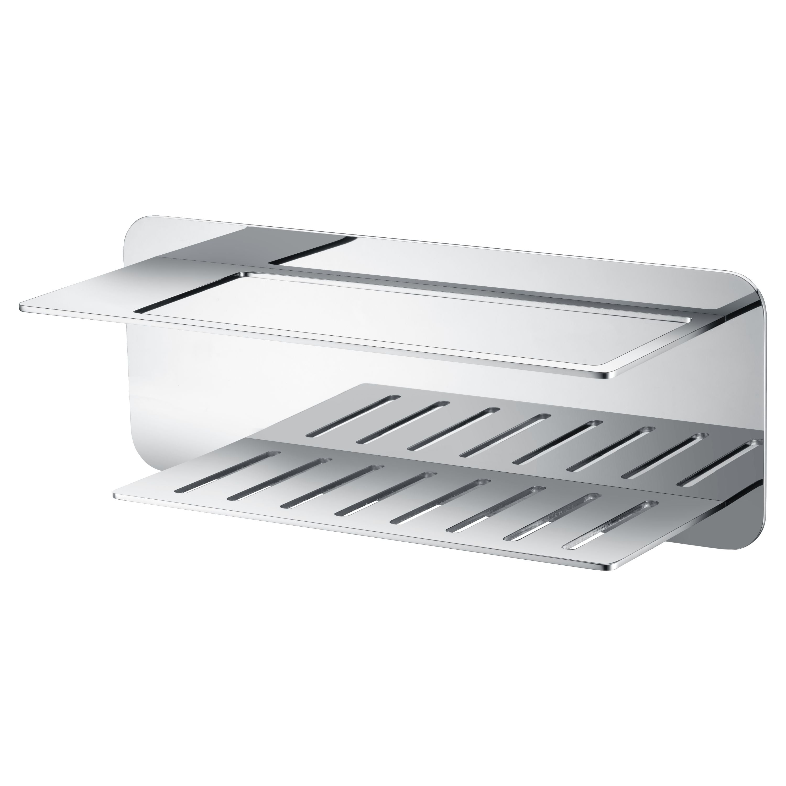 IMEX Portasapone frontale in Acciaio inox S.304 e Ottone finitura cromata, design compatto per bagno e cucina, resistente alla corrosione, modello BETHARI Imex-ADT009