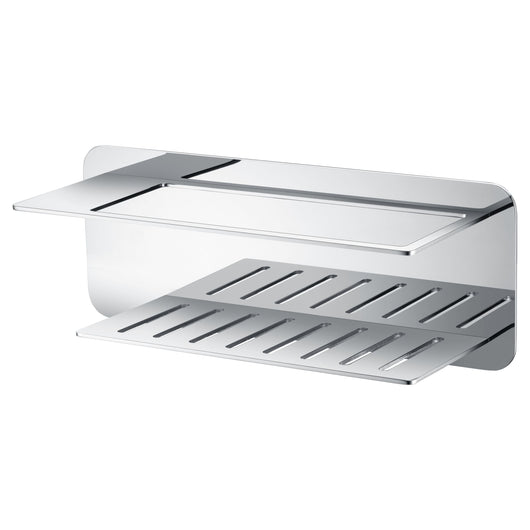 IMEX Portasapone frontale in Acciaio inox S.304 e Ottone finitura cromata, design compatto per bagno e cucina, resistente alla corrosione, modello BETHARI Imex-ADT009